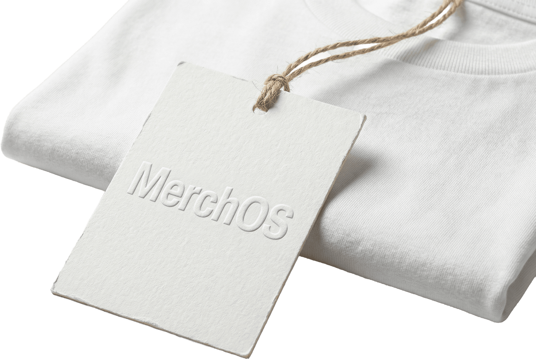 MerchOS branded hangtag