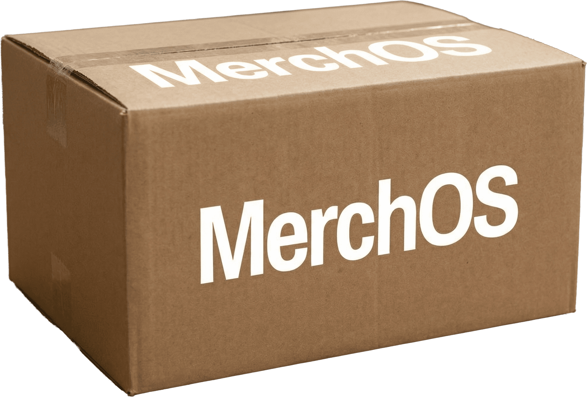 MerchOS branded shipping packaging